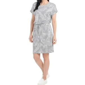 Hilary Radley Women's Short Sleeve Dress Gray White Size XXL NWT!
